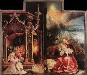 Matthias  Grunewald Concert of Angels and Nativity oil painting